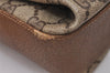 Authentic GUCCI Web Sherry Line Shoulder Cross Bag GG PVC Leather Brown 7323I