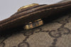 Authentic GUCCI Web Sherry Line Shoulder Cross Bag GG PVC Leather Brown 7323I