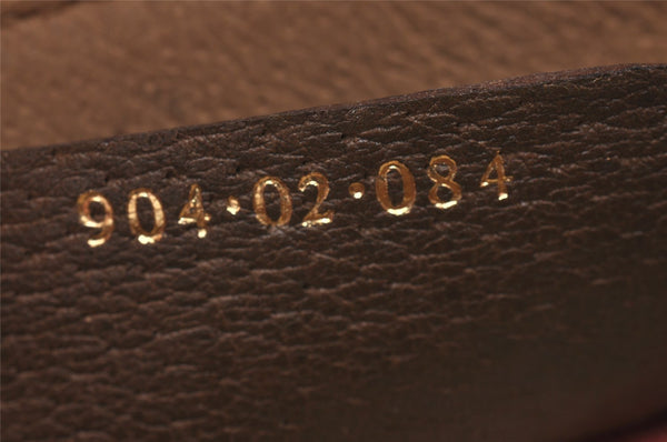 Authentic GUCCI Web Sherry Line Shoulder Cross Bag GG PVC Leather Brown 7323I