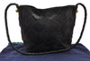 Authentic BOTTEGA VENETA Intrecciato Suede Leather Shoulder Bag Black 7324I