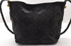 Authentic BOTTEGA VENETA Intrecciato Suede Leather Shoulder Bag Black 7324I