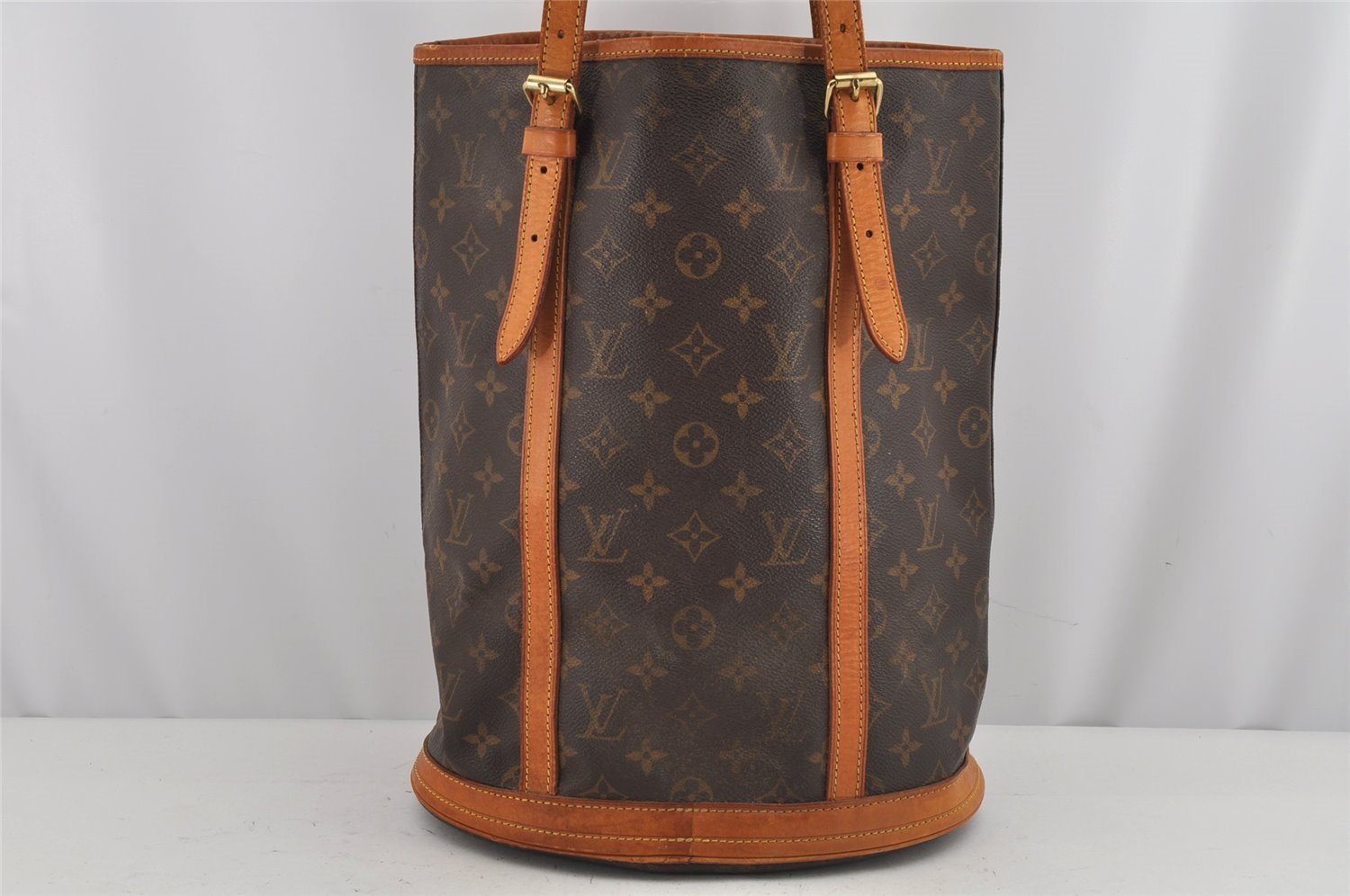 Authentic Louis Vuitton Monogram Bucket GM Shoulder Tote Bag M42236 Junk 7330J