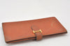 Authentic HERMES Bearn Classic Vintage Leather Long Wallet Purse Brown 7332K