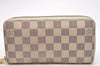 Authentic Louis Vuitton Damier Azur Zippy Wallet Long Purse N60019 LV 7333I