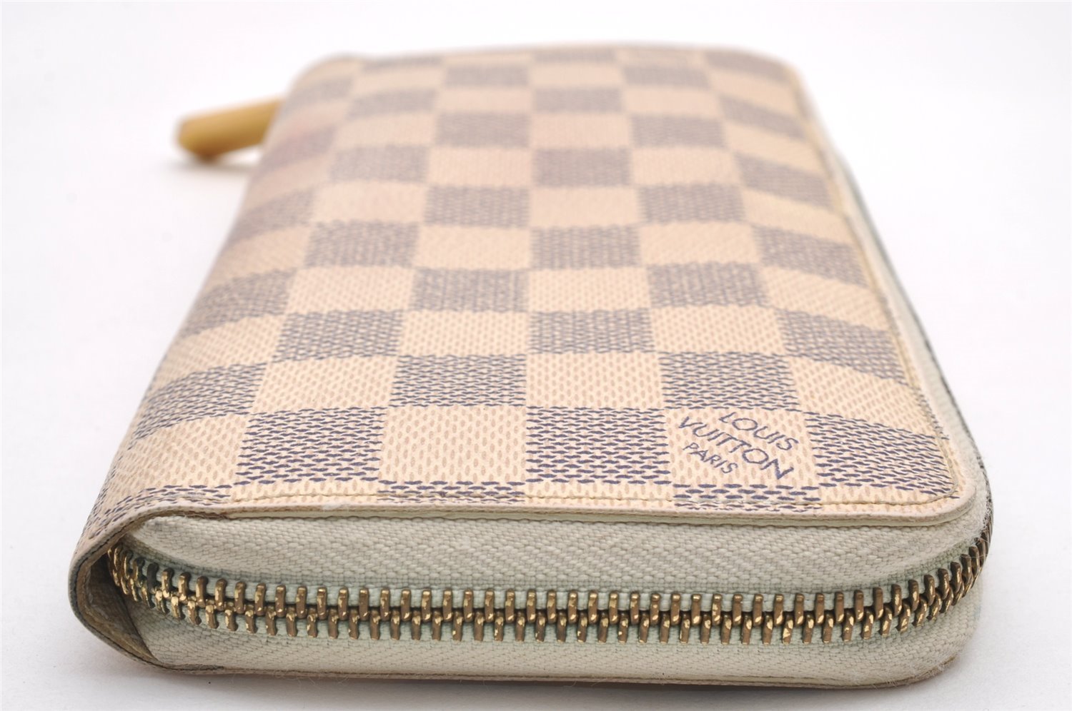 Authentic Louis Vuitton Damier Azur Zippy Wallet Long Purse N60019 LV 7333I