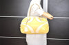 Authentic PRADA Leather Nappa Punching Shoulder Hand Bag B10524 Yellow 7334I