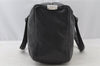 Authentic CHANEL Chocolate Bar Calf Skin CC Logo Hand Boston Bag Black 7335I