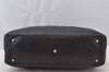 Authentic CHANEL Chocolate Bar Calf Skin CC Logo Hand Boston Bag Black 7335I