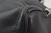 Authentic CHANEL Chocolate Bar Calf Skin CC Logo Hand Boston Bag Black 7335I