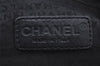 Authentic CHANEL Chocolate Bar Calf Skin CC Logo Hand Boston Bag Black 7335I