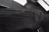 Authentic CHANEL Chocolate Bar Calf Skin CC Logo Hand Boston Bag Black 7335I