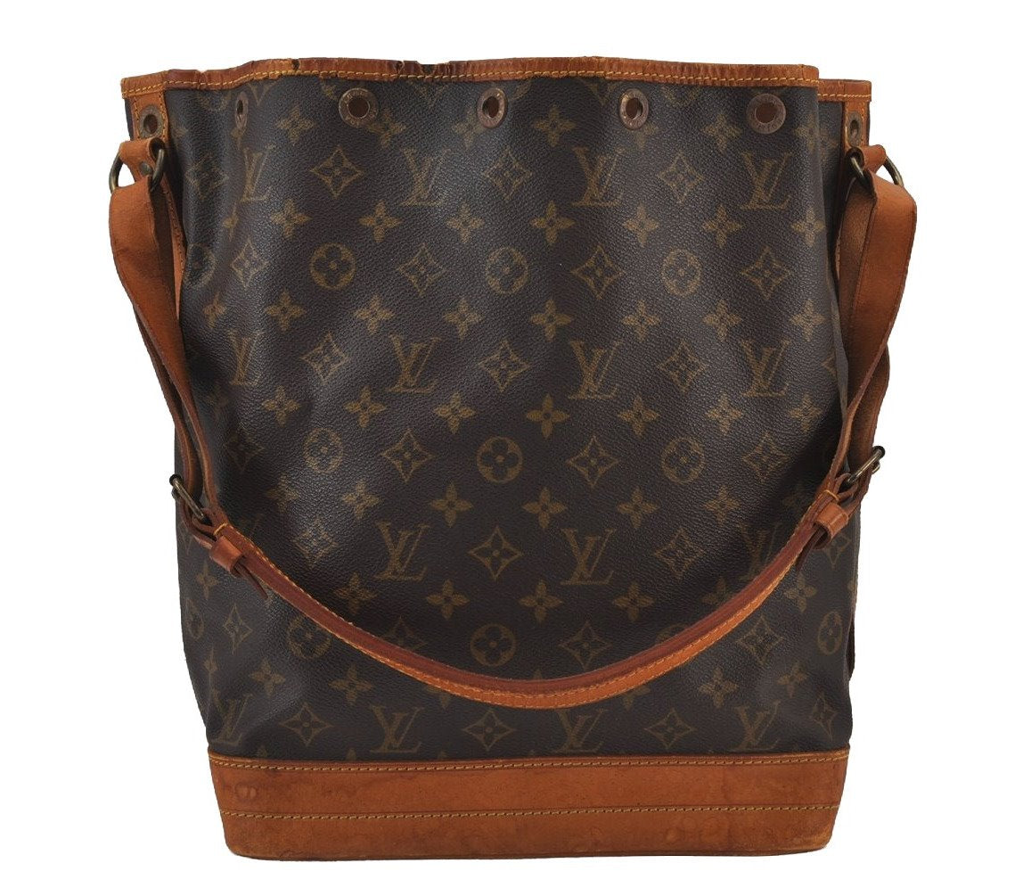 Authentic Louis Vuitton Monogram Noe Shoulder Drawstring Bag M42224 LV 7335J