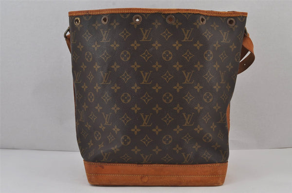 Authentic Louis Vuitton Monogram Noe Shoulder Drawstring Bag M42224 LV 7335J