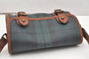 Authentic POLO Ralph Lauren Check PVC Leather Shoulder Cross Bag Green 7336K