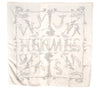 Authentic HERMES Carre 90 Scarf "Alphabet Ⅲ" Silk White 7340I