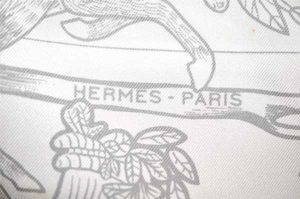 Authentic HERMES Carre 90 Scarf "Alphabet Ⅲ" Silk White 7340I