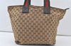 Authentic GUCCI Web Sherry Line Tote Bag GG Canvas Leather 131231 Brown 7340K