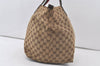 Authentic GUCCI Web Sherry Line Tote Bag GG Canvas Leather 131231 Brown 7340K