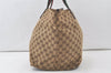 Authentic GUCCI Web Sherry Line Tote Bag GG Canvas Leather 131231 Brown 7340K