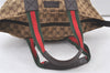 Authentic GUCCI Web Sherry Line Tote Bag GG Canvas Leather 131231 Brown 7340K