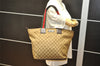 Authentic GUCCI Web Sherry Line Tote Bag GG Canvas Leather 131231 Brown 7340K