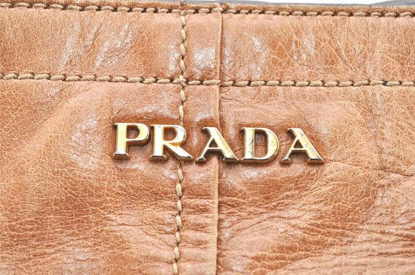 Authentic PRADA Vintage Leather Nappa Shoulder Tote Bag Brown Junk 7341K