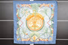 Authentic HERMES Carre 90 Scarf "ALOHA" Silk Blue 7342I