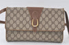 Authentic GUCCI Shoulder Cross Body Bag Purse GG PVC Leather Brown 7342K