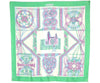 Authentic HERMES Carre 90 Scarf "MACRAME" Silk Green 7344I