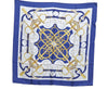 Authentic HERMES Carre 90 Scarf "Eperon d' or" Silk Blue 7347G