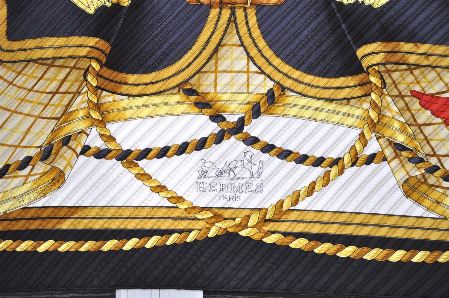 Authentic HERMES Pleats Scarf 