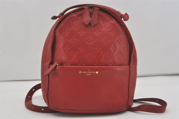Authentic Louis Vuitton Monogram Empreinte Sorbonne Backpack Red M44015 LV 7349I