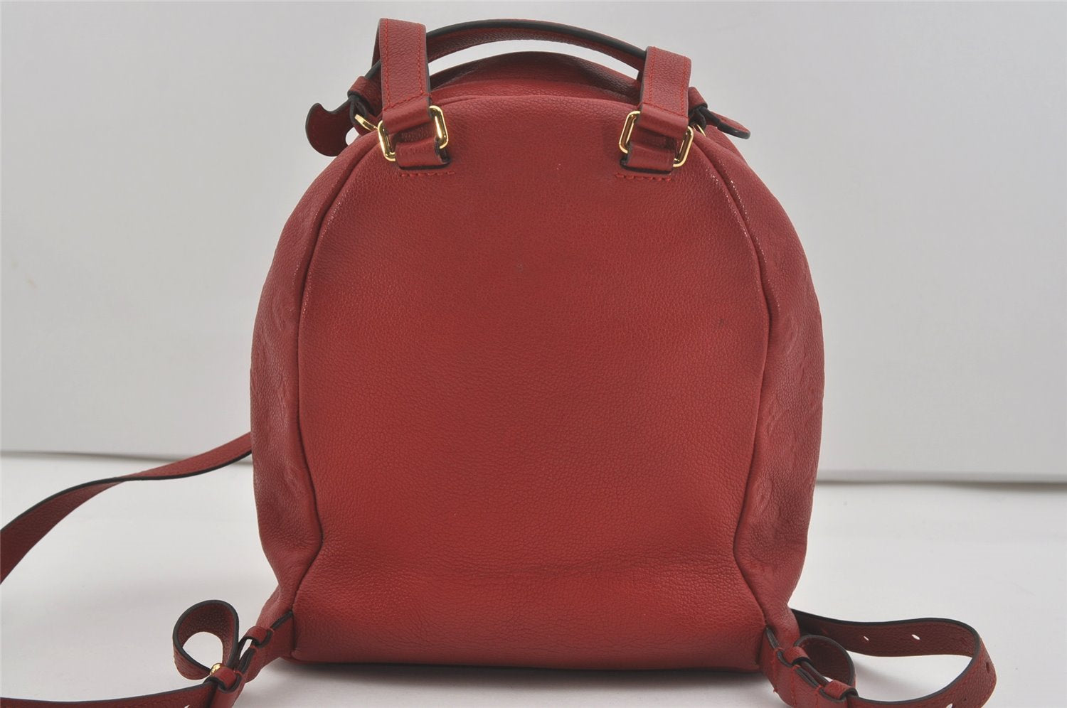 Authentic Louis Vuitton Monogram Empreinte Sorbonne Backpack Red M44015 LV 7349I