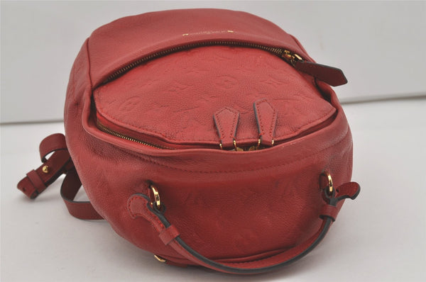 Authentic Louis Vuitton Monogram Empreinte Sorbonne Backpack Red M44015 LV 7349I