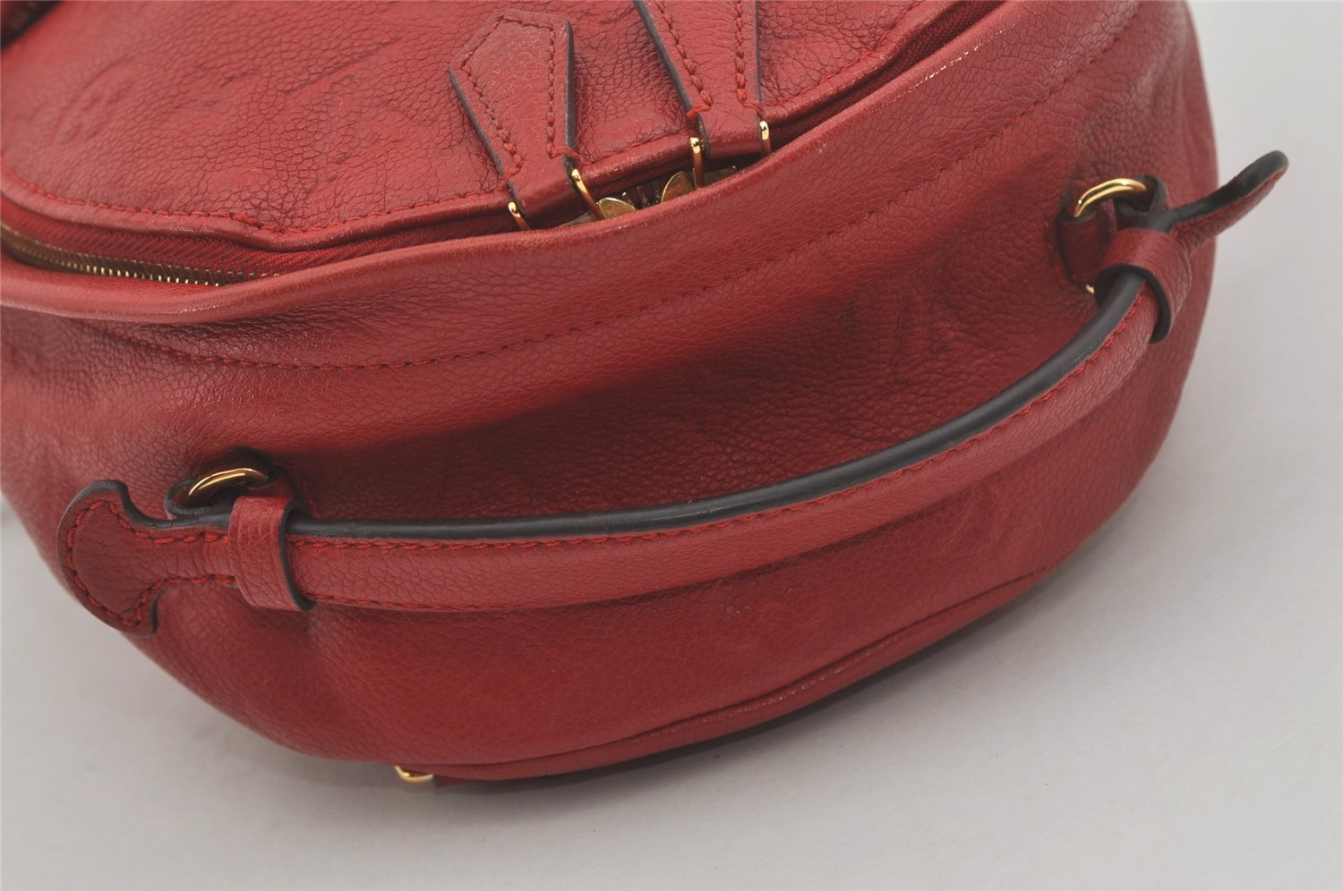 Authentic Louis Vuitton Monogram Empreinte Sorbonne Backpack Red M44015 LV 7349I