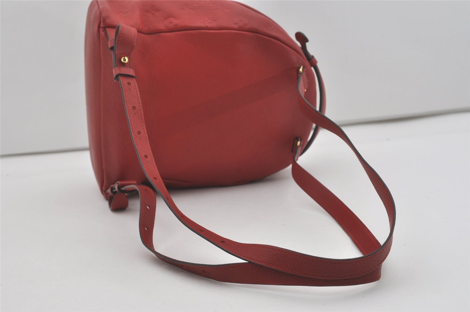 Authentic Louis Vuitton Monogram Empreinte Sorbonne Backpack Red M44015 LV 7349I