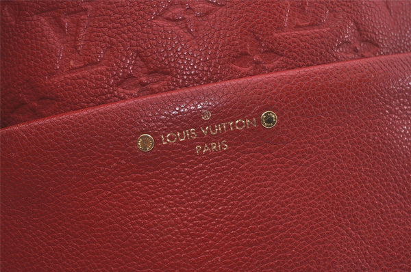 Authentic Louis Vuitton Monogram Empreinte Sorbonne Backpack Red M44015 LV 7349I