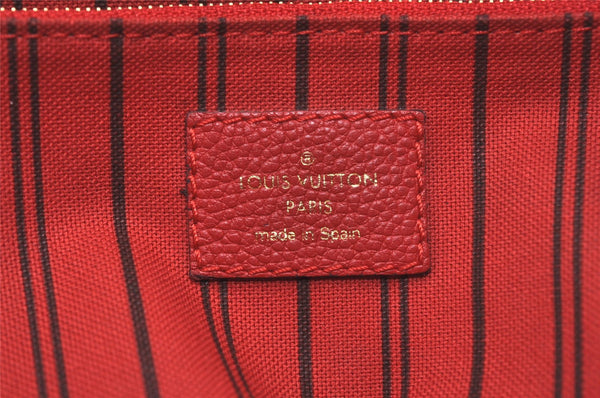 Authentic Louis Vuitton Monogram Empreinte Sorbonne Backpack Red M44015 LV 7349I