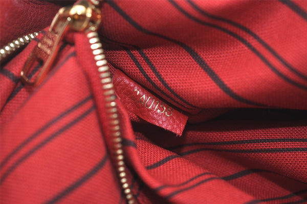 Authentic Louis Vuitton Monogram Empreinte Sorbonne Backpack Red M44015 LV 7349I
