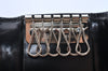 Authentic GUCCI Vintage 6 Hooks Key Case Holder Leather Black Box 7351F