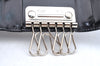 Authentic GUCCI Vintage 6 Hooks Key Case Holder Leather Black Box 7351F