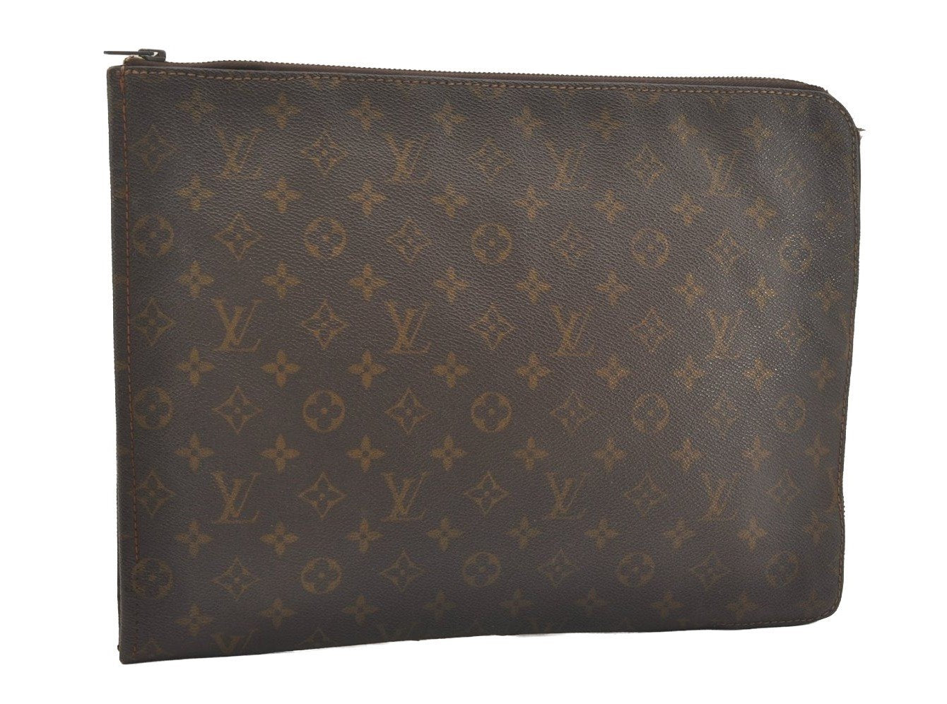 Authentic Louis Vuitton Monogram Poche Documents Document Case Old Model 7351I