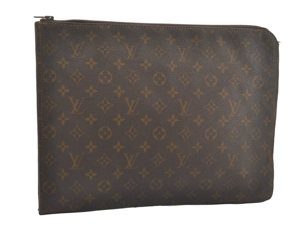 Authentic Louis Vuitton Monogram Poche Documents Document Case Old Model 7351I