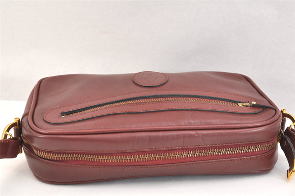 Authentic Cartier Must de Cartier Leather Shoulder Cross Bag Bordeaux Red 7351K