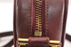 Authentic Cartier Must de Cartier Leather Shoulder Cross Bag Bordeaux Red 7351K