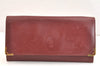 Authentic Cartier Must de Cartier Clutch Bag Purse Leather Bordeaux Red 7352K