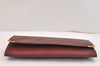 Authentic Cartier Must de Cartier Clutch Bag Purse Leather Bordeaux Red 7352K