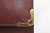 Authentic Cartier Must de Cartier Clutch Bag Purse Leather Bordeaux Red 7352K