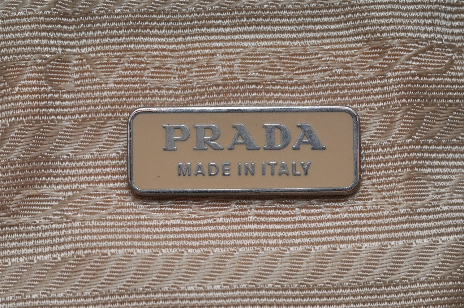 Authentic PRADA Nylon Tessuto Leather Shoulder Hand Bag Purse Beige 7355I