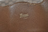 Authentic GUCCI Vintage Hand Tote Bag GG PVC Leather Brown 7358J